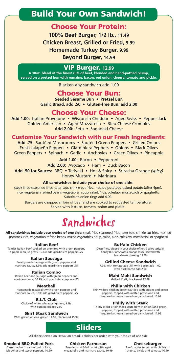 Village Inn Menu | Village Inn Pizzeria